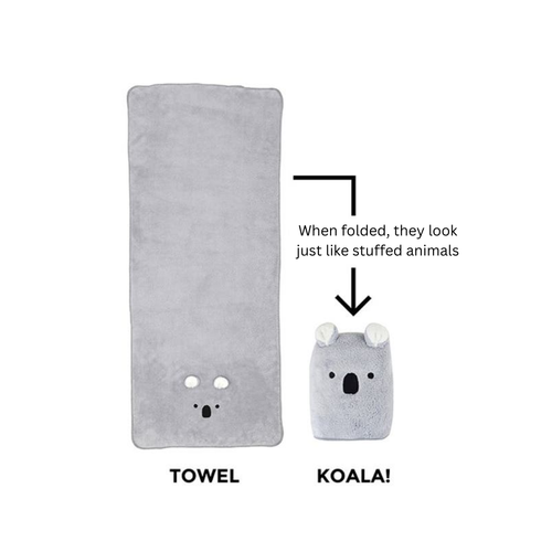 Cacari Zooie - Microfiber Animal Bath Towel - Koala / Rabbit image 1