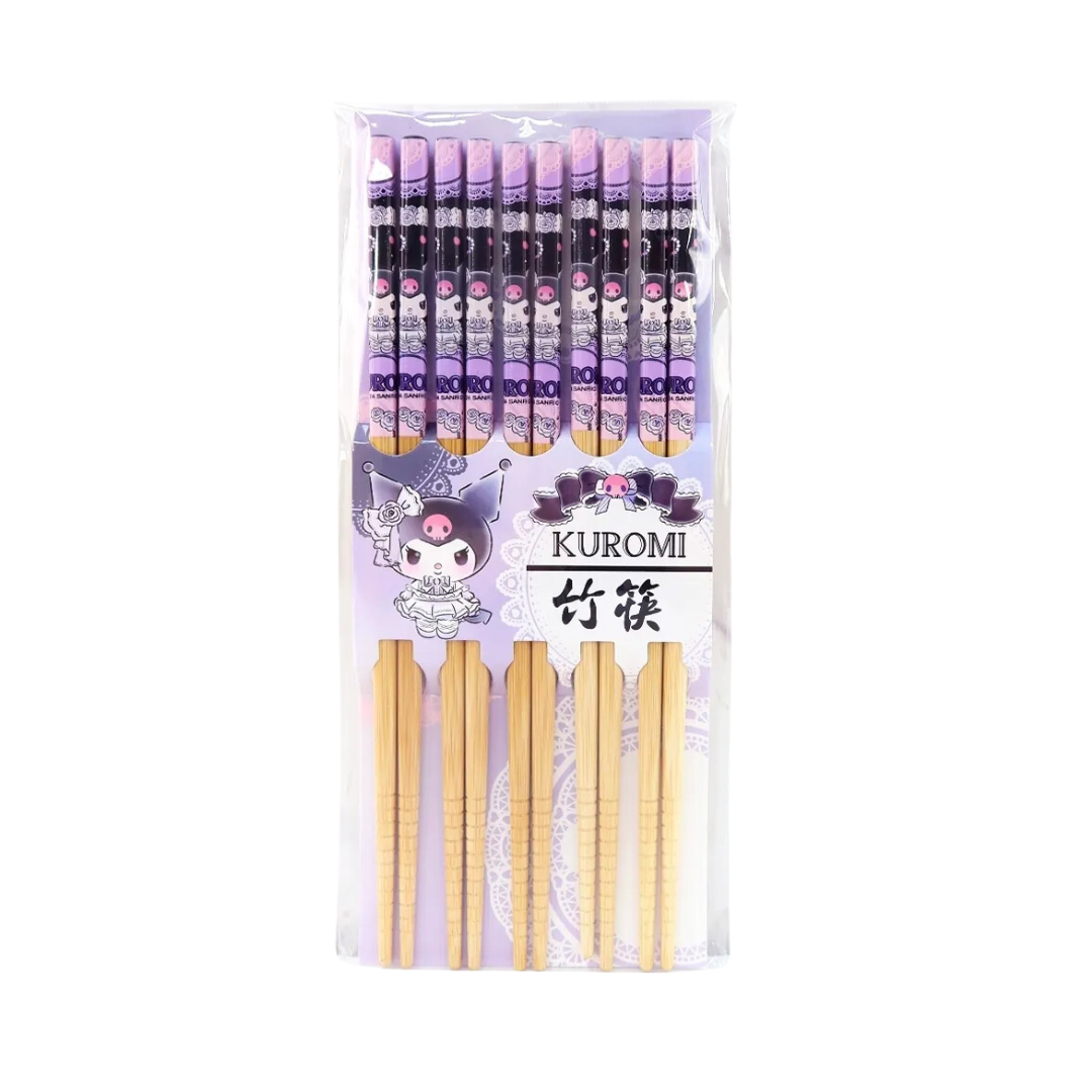 Sanrio - Kuromi - Bamboo Chopsticks (5 pairs) image 0