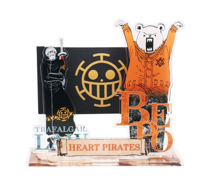 ONE PIECE - Pirate Flag Acrylic Stand Law & Bepo image 0