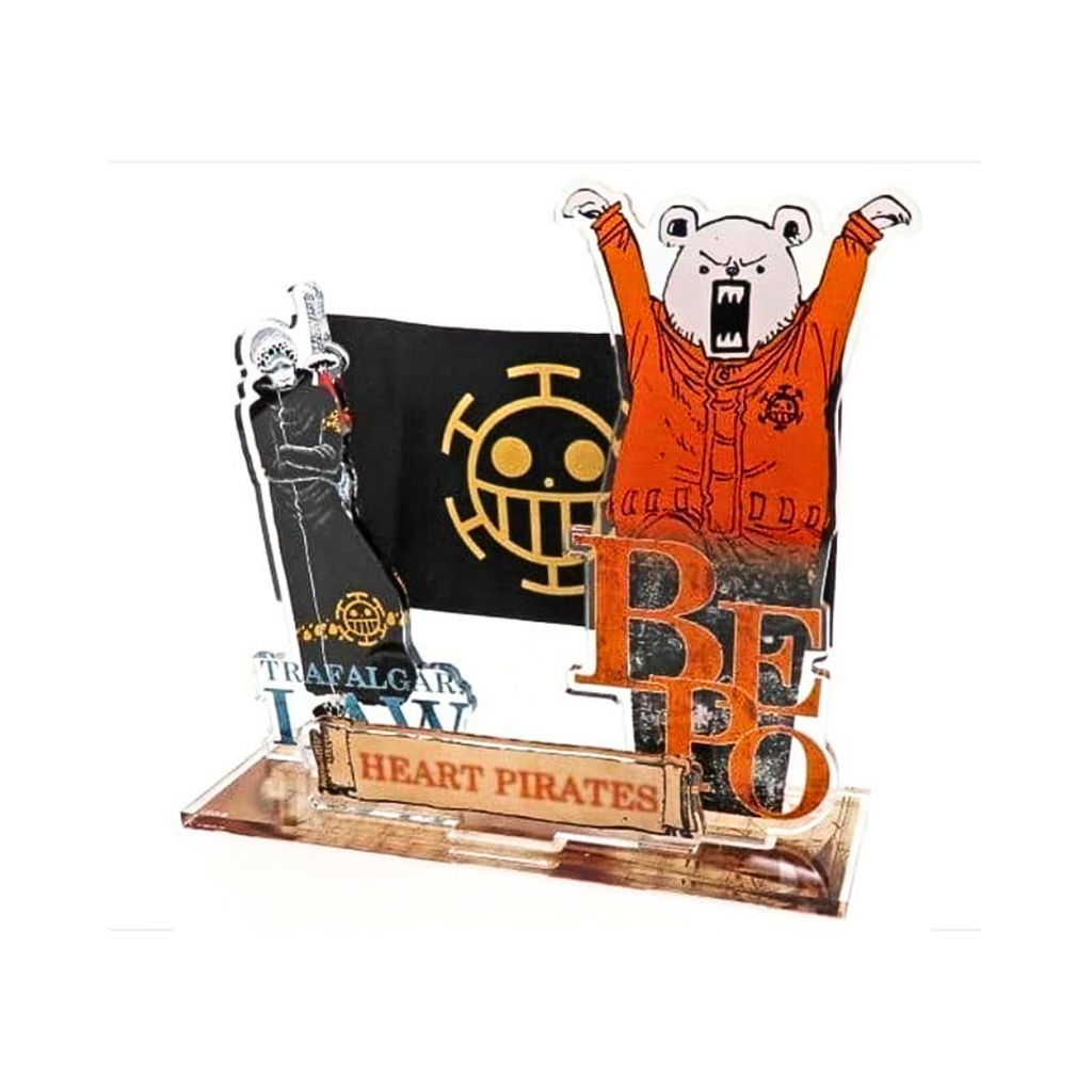 ONE PIECE - Pirate Flag Acrylic Stand Law & Bepo image 1