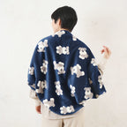 Schnauzer-patterned Fleece Blanket Throw (Navy) image 4