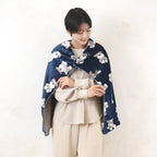 Schnauzer-patterned Fleece Blanket Throw (Navy) image 3