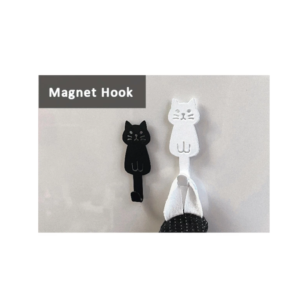 NEKO DECO KITCHEN - Cat Deco Kitchen Magnetic Hook - White/Black