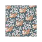 Kontex - Made in Japan - Haikara Cotton Handkerchief - Shiba Inu (Green)