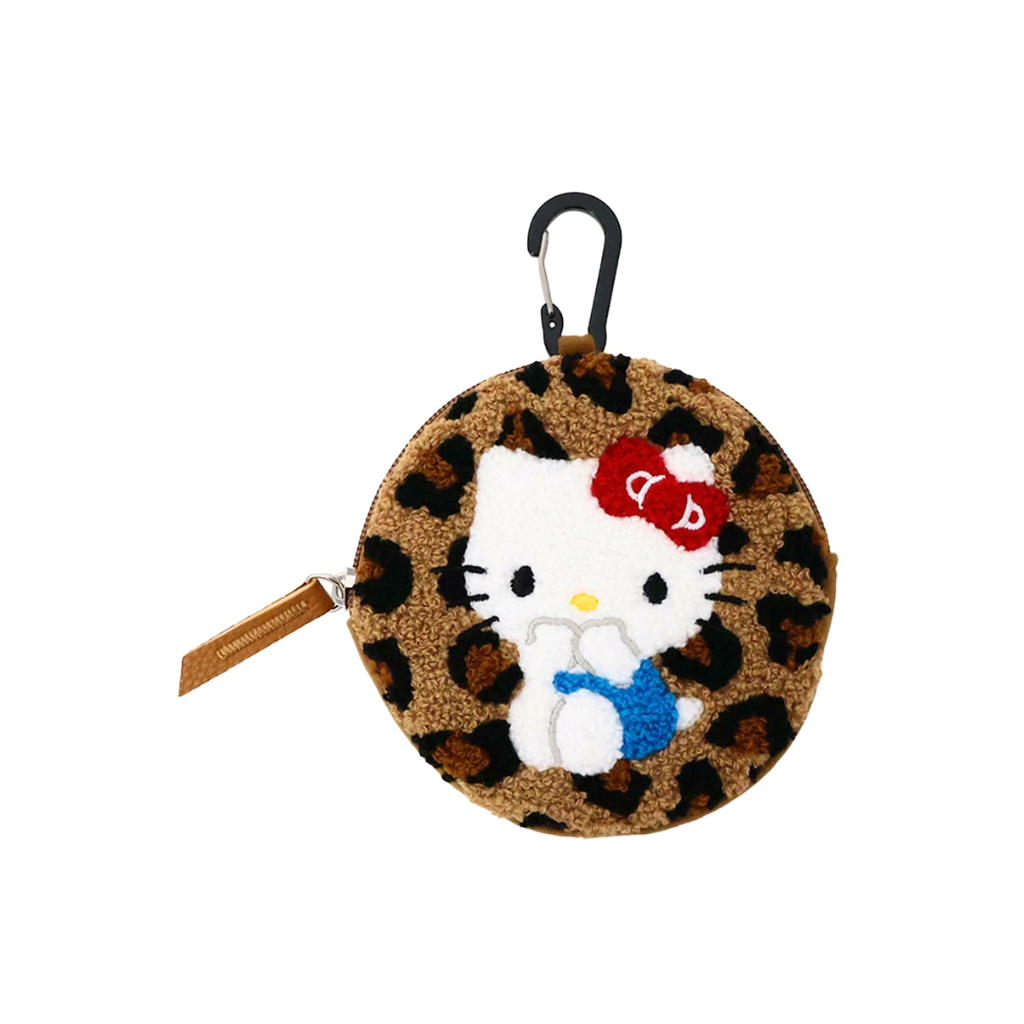 Sanrio - Hello Kitty - Leopard Print Circle Pouch with Carabiner