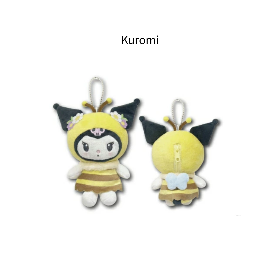 Sanrio - 5" Mascot Honeybee Pouch with Ball Chain (Cinnamoroll / Kuromi / Hello Kitty)