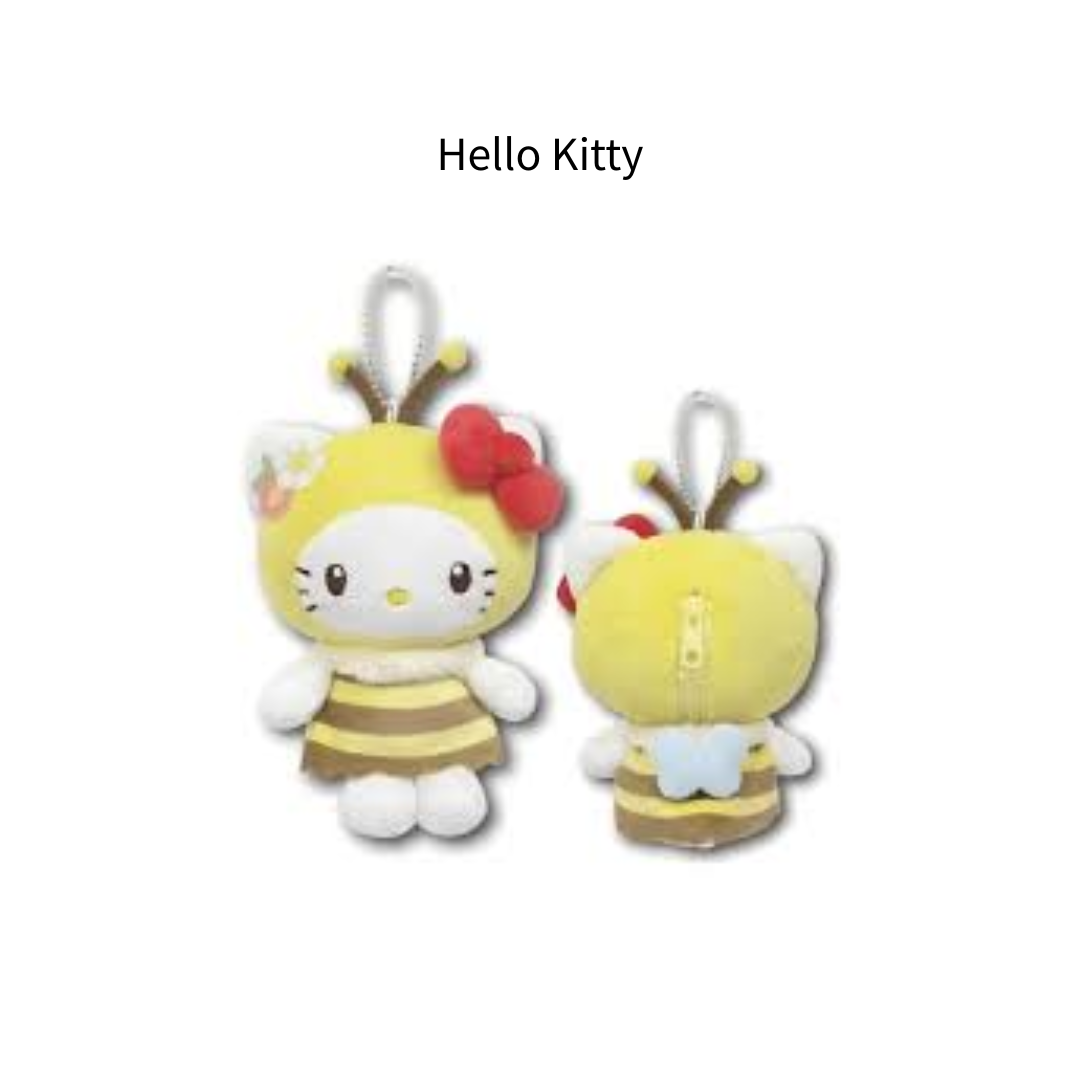 Sanrio - 5" Mascot Honeybee Pouch with Ball Chain (Cinnamoroll / Kuromi / Hello Kitty)