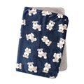 Schnauzer-patterned Fleece Blanket Throw (Navy) image 0