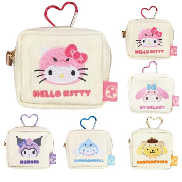 Sanrio｜Embroidered Mini Pouch with Carabiner